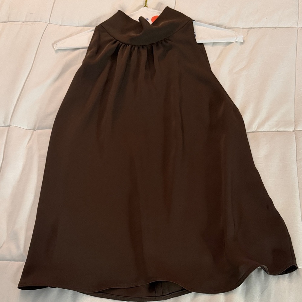 Aritzia Babaton Vitae Blouse - Rich Mocha Brown